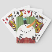 Weihnachtsschneemann mit Singvogel Spielkarten (Rückseite)