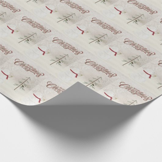 Weihnachtsschneemann mit Stern Geschenkpapier (Ecke)