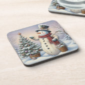 Weihnachtsschneemann mit Untersetzer Tree (Linke Seite)
