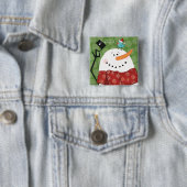 WeihnachtsSchneemann mit Vogel Button (Beispiel)