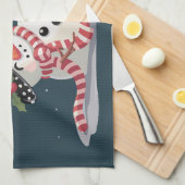 Weihnachtsschneemann mit Weihnachtsgeschenk Weihna Geschirrtuch (Viertel Falte)