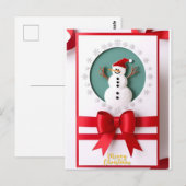 Weihnachtsschneemann mit Winterschneeflocken Desig Postkarte (Vorne/Hinten)