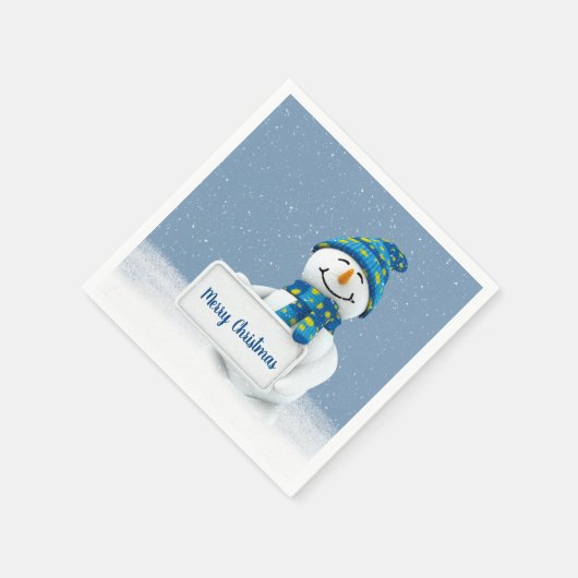 Weihnachtsschneemann mit Zeichen Serviette (Ecke)