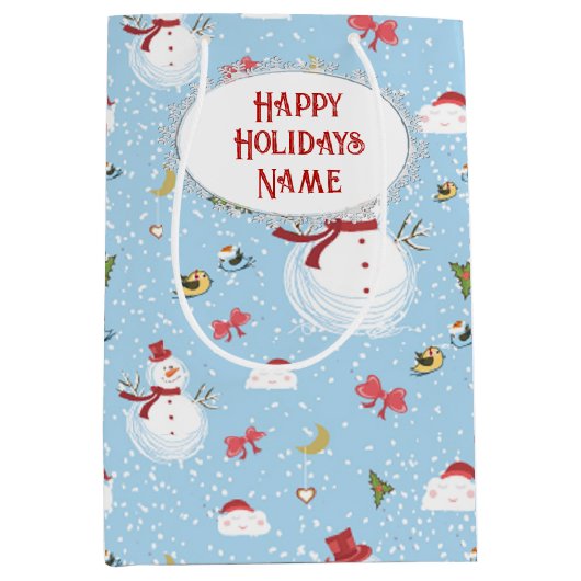 Weihnachtsschneemann Mittlere Geschenktüte (Vorderseite)