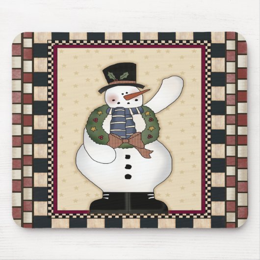 WeihnachtsSchneemann Mousepad (Vorne)