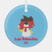 Weihnachtsschneemann Ornament Aus Glas (Vorderseite)