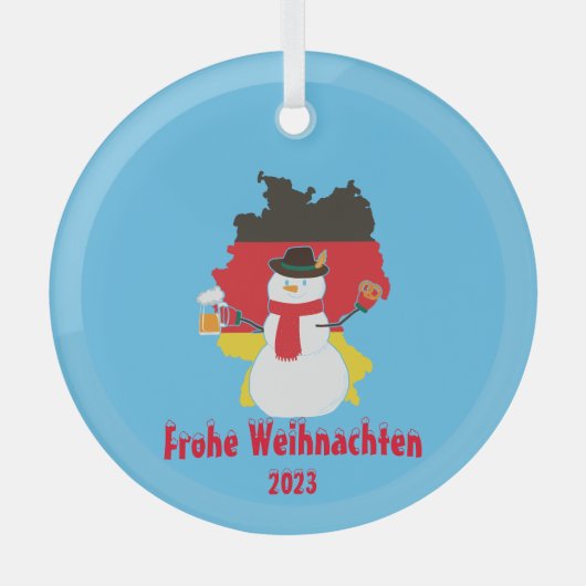 Weihnachtsschneemann Ornament Aus Glas (Vorderseite)