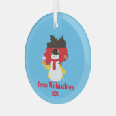 Weihnachtsschneemann Ornament Aus Glas (Vorderseite links)