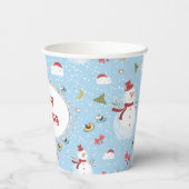 Weihnachtsschneemann Pappbecher (Rückseite)