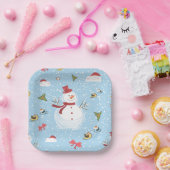 Weihnachtsschneemann Pappteller (Party)