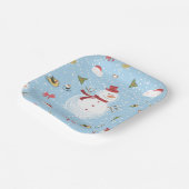 Weihnachtsschneemann Pappteller (Gewinkelt)