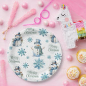 Weihnachtsschneemann Pappteller (Party)