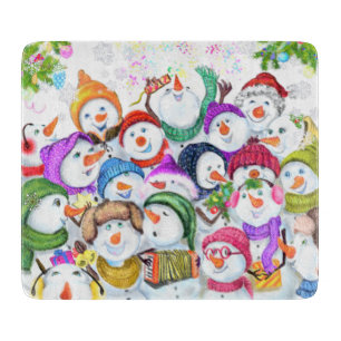 Weihnachtsschneemann Party Cutting Board Schneidebrett