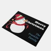 Weihnachtsschneemann - Personalisiert Fußmatte (Schrägansicht)