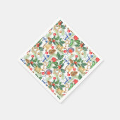 Weihnachtsschneemann, Pine Cones, Holly, Sled, Sta Serviette (Ecke)