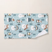 Weihnachtsschneemann, Pinguine und Bäume Badhandtuch Set (Handtuch)