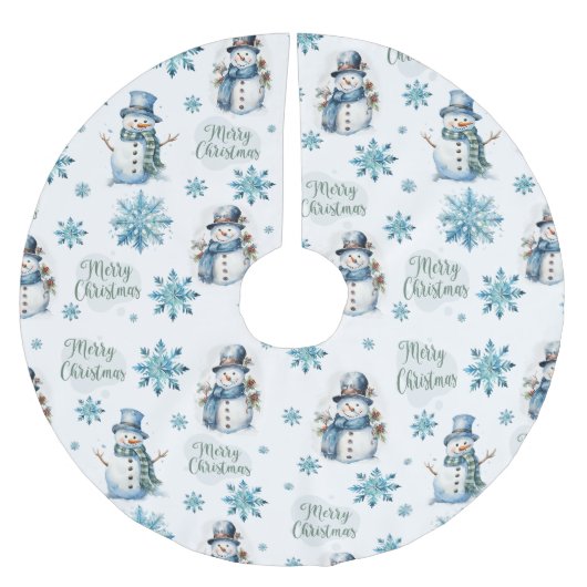 Weihnachtsschneemann Polyester Weihnachtsbaumdecke (Vorderseite)