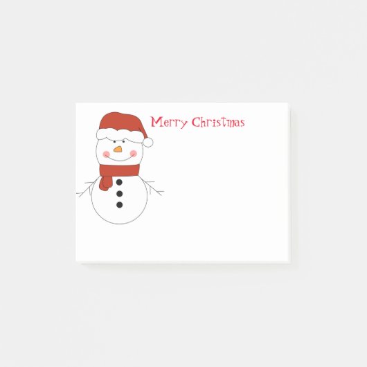 Weihnachtsschneemann Post-it-Notes Post-it Klebezettel (Vorderseite)