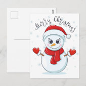 Weihnachtsschneemann Postkarte (Vorne/Hinten)