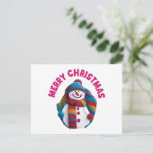 Weihnachtsschneemann Postkarte (Stehend Vorderseite)