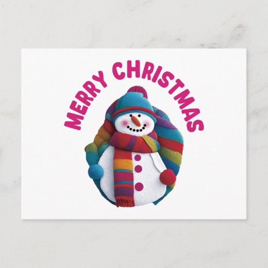 Weihnachtsschneemann Postkarte (Vorderseite)