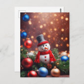 Weihnachtsschneemann Postkarte (Vorne/Hinten)