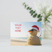 Weihnachtsschneemann Postkarte (Stehend Vorderseite)