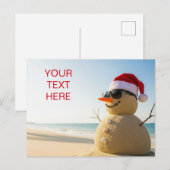 Weihnachtsschneemann Postkarte (Vorne/Hinten)