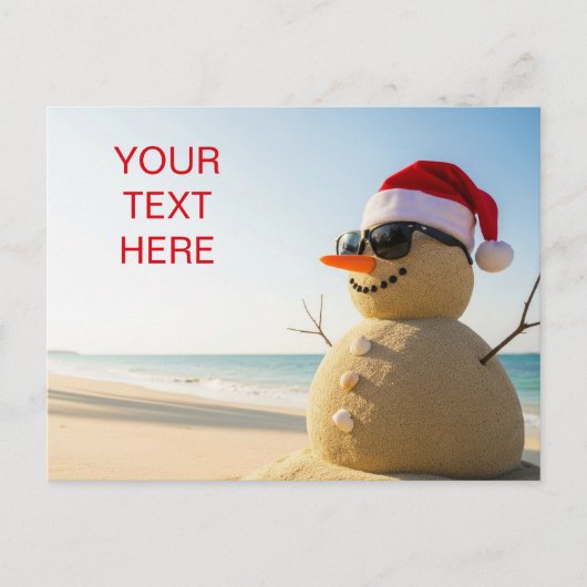 Weihnachtsschneemann Postkarte (Vorderseite)