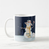 Weihnachtsschneemann Rabbit Bird Hat Wasserfarbenn Kaffeetasse (Links)