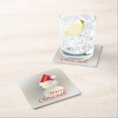 Weihnachtsschneemann Rechteckiger Pappuntersetzer (Vor Ort)