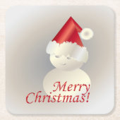 Weihnachtsschneemann Rechteckiger Pappuntersetzer (Vorderseite)