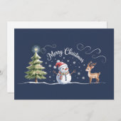 Weihnachtsschneemann Reindeer Xmas TrewWinter Feiertagskarte (Vorne/Hinten)