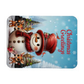 Weihnachtsschneemann, Reindeer Xmas Urlaub ☃️ 🦌 � Magnet (Horizontal)