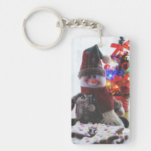 WEIHNACHTSSCHNEEMANN  SCHLÜSSELANHÄNGER