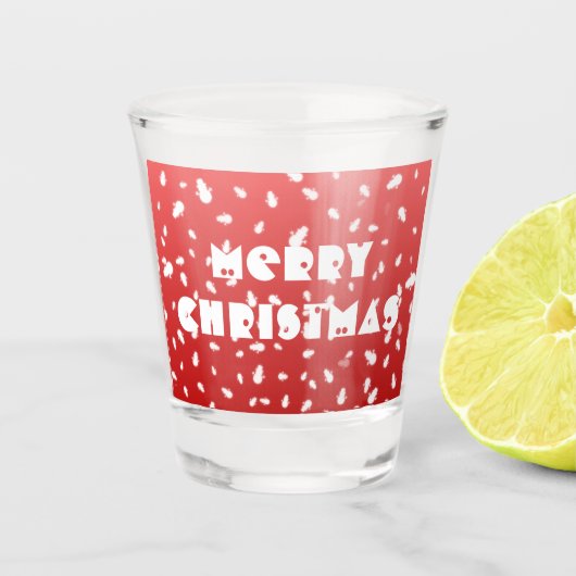 Weihnachtsschneemann Schnapsglas (Vorderseite)