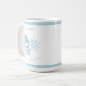Weihnachtsschneemann Schneeflocke Niedliche Kaffee Kaffeetasse (Vorderseite Links)