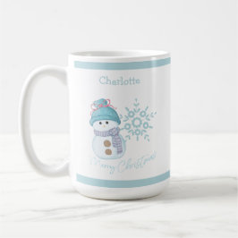 Weihnachtsschneemann Schneeflocke Niedliche Kaffee Kaffeetasse