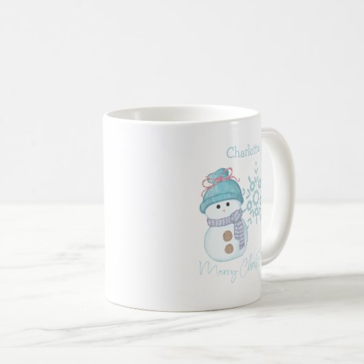 Weihnachtsschneemann Schneeflocke Niedliche Kaffee Kaffeetasse (VorderseiteRechts)