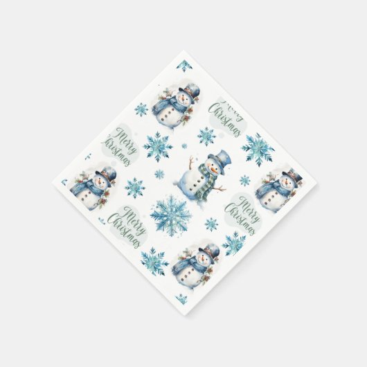 Weihnachtsschneemann Serviette (Ecke)