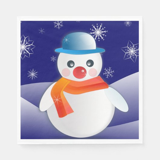 Weihnachtsschneemann Serviette (Vorderseite)
