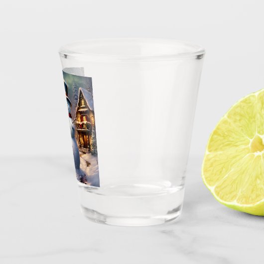 Weihnachtsschneemann-Shootglas Schnapsglas (Rechts)