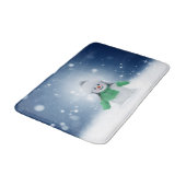 Weihnachtsschneemann SlipperyJoe grüner Schal m Badematte (Schrägansicht)