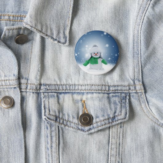 Weihnachtsschneemann SlipperyJoe grüner Schal m Button (Beispiel)