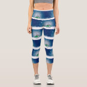 Weihnachtsschneemann SlipperyJoe grüner Schal m Capri Leggings (Vorderseite)