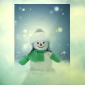 Weihnachtsschneemann SlipperyJoe grüner Schal m Fensteraufkleber (Blatt 3)