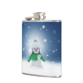 Weihnachtsschneemann SlipperyJoe grüner Schal m Flachmann (Links)