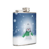 Weihnachtsschneemann SlipperyJoe grüner Schal m Flachmann (Rechts)