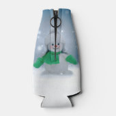 Weihnachtsschneemann SlipperyJoe grüner Schal m Flaschenkühler (Rückseite)