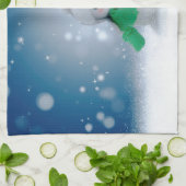 Weihnachtsschneemann SlipperyJoe grüner Schal m Geschirrtuch (Gefaltet)